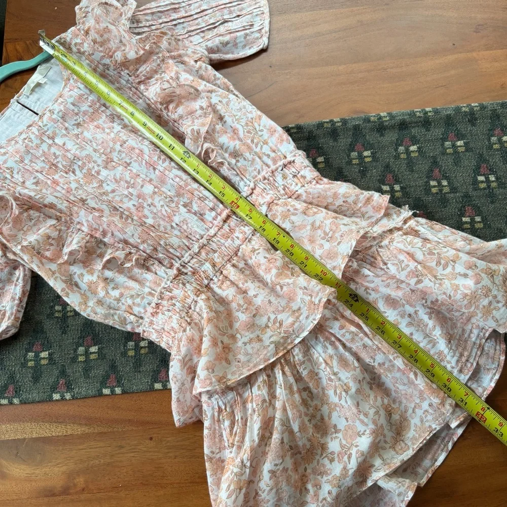 LOVESHACKFANCY Natasha Dress Vanilla Foam Ditsy Floral Print Size XS Cotton - Picture 16 of 16